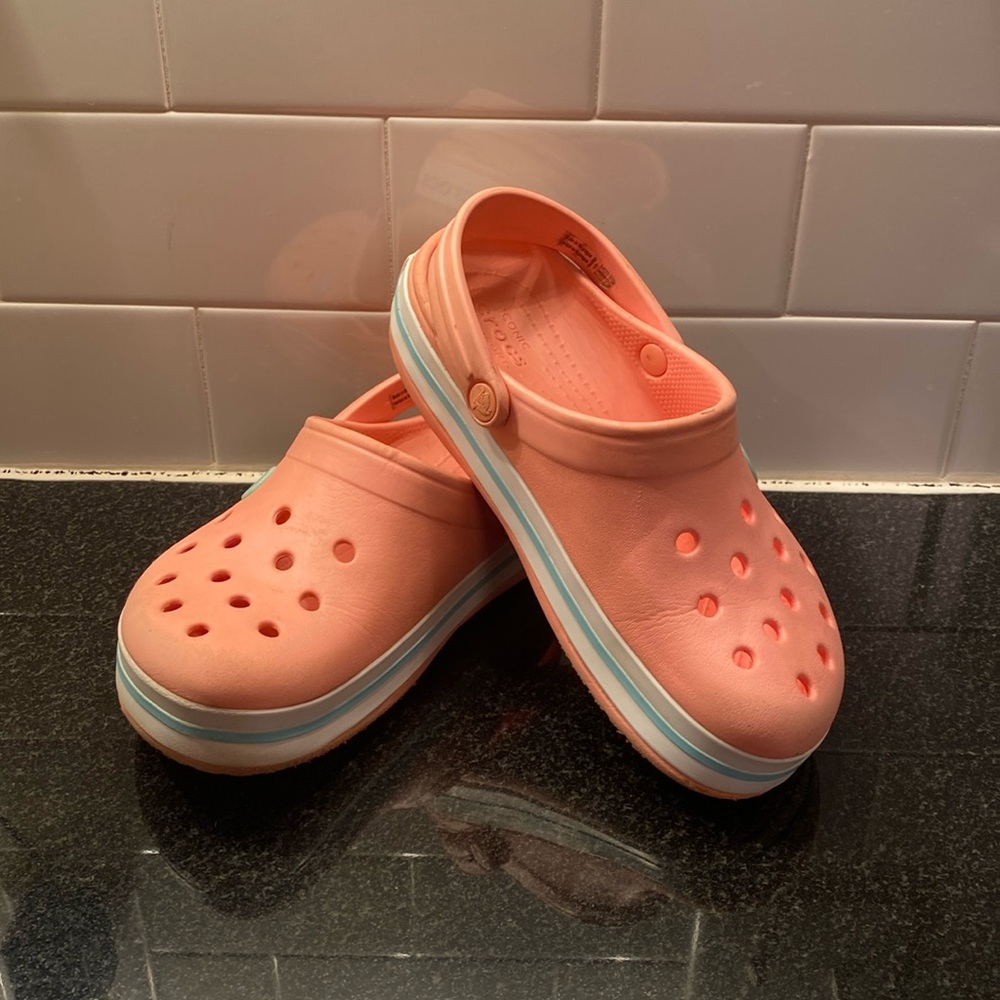 Coral pink Crocs Size 13